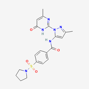 N-(3-methyl-1-(4-methyl-6-oxo-1,6-dihydropyrimidin-2-yl)-1H-pyrazol-5-yl)-4-(pyrrolidin-1-ylsulfonyl)benzamide