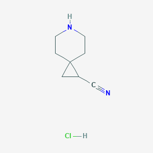 molecular formula C8H13ClN2 B2982519 6-Azaspiro[2.5]octane-2-carbonitrile;hydrochloride CAS No. 2309465-97-0