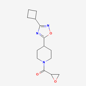 [4-(3-Cyclobutyl-1,2,4-oxadiazol-5-yl)piperidin-1-yl]-(oxiran-2-yl)methanone