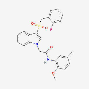 2-(3-((2-fluorobenzyl)sulfonyl)-1H-indol-1-yl)-N-(2-methoxy-5-methylphenyl)acetamide