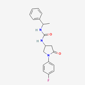 1-(1-(4-Fluorophenyl)-5-oxopyrrolidin-3-yl)-3-(1-phenylethyl)urea