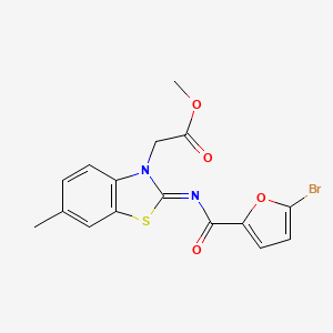 (E)-methyl 2-(2-((5-bromofuran-2-carbonyl)imino)-6-methylbenzo[d]thiazol-3(2H)-yl)acetate