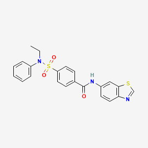 molecular formula C22H19N3O3S2 B2982591 N-(1,3-benzothiazol-6-yl)-4-[ethyl(phenyl)sulfamoyl]benzamide CAS No. 942002-52-0