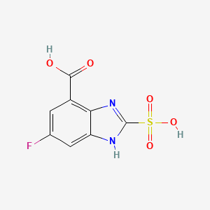 molecular formula C8H5FN2O5S B2982604 6-fluoro-2-sulfo-1H-benzimidazole-4-carboxylic acid CAS No. 1513877-07-0