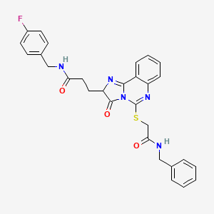 3-(5-{[(benzylcarbamoyl)methyl]sulfanyl}-3-oxo-2H,3H-imidazo[1,2-c]quinazolin-2-yl)-N-[(4-fluorophenyl)methyl]propanamide