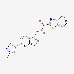 N-((7-(3-methyl-1,2,4-oxadiazol-5-yl)-[1,2,4]triazolo[4,3-a]pyridin-3-yl)methyl)benzo[d]thiazole-2-carboxamide