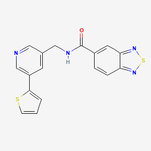 N-((5-(thiophen-2-yl)pyridin-3-yl)methyl)benzo[c][1,2,5]thiadiazole-5-carboxamide
