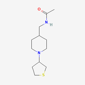 molecular formula C12H22N2OS B2982623 N-((1-(tetrahydrothiophen-3-yl)piperidin-4-yl)methyl)acetamide CAS No. 2034591-03-0