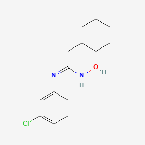 molecular formula C14H19ClN2O B2982648 N'-(3-chlorophenyl)-2-cyclohexyl-N-hydroxyethanimidamide 