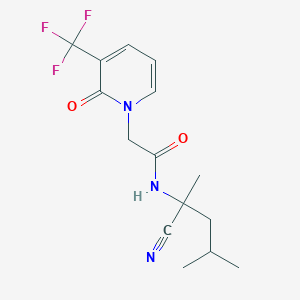 molecular formula C15H18F3N3O2 B2982666 N-(1-cyano-1,3-dimethylbutyl)-2-[2-oxo-3-(trifluoromethyl)-1,2-dihydropyridin-1-yl]acetamide CAS No. 1311702-13-2