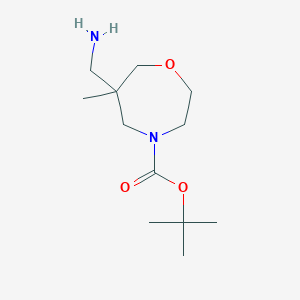 molecular formula C12H24N2O3 B2982685 Tert-butyl 6-(aminomethyl)-6-methyl-1,4-oxazepane-4-carboxylate CAS No. 2418719-95-4