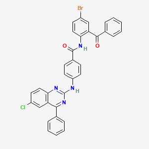 molecular formula C34H22BrClN4O2 B2982688 N-(2-benzoyl-4-bromophenyl)-4-[(6-chloro-4-phenylquinazolin-2-yl)amino]benzamide CAS No. 392289-50-8