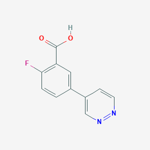 molecular formula C11H7FN2O2 B2982694 2-fluoro-5-pyridazin-4-ylbenzoic acid CAS No. 2055398-39-3