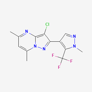 3-chloro-5,7-dimethyl-2-[1-methyl-5-(trifluoromethyl)-1H-pyrazol-4-yl]pyrazolo[1,5-a]pyrimidine