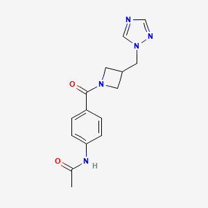 N-(4-(3-((1H-1,2,4-triazol-1-yl)methyl)azetidine-1-carbonyl)phenyl)acetamide