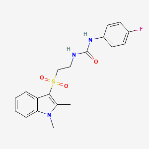 1-(2-((1,2-dimethyl-1H-indol-3-yl)sulfonyl)ethyl)-3-(4-fluorophenyl)urea