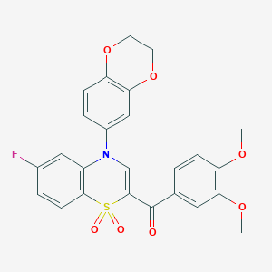 [4-(2,3-dihydro-1,4-benzodioxin-6-yl)-6-fluoro-1,1-dioxido-4H-1,4-benzothiazin-2-yl](3,4-dimethoxyphenyl)methanone