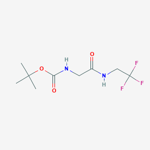 molecular formula C9H15F3N2O3 B2982720 Tert-butyl (2-oxo-2-((2,2,2-trifluoroethyl)amino)ethyl)carbamate 