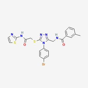 N-((4-(4-bromophenyl)-5-((2-oxo-2-(thiazol-2-ylamino)ethyl)thio)-4H-1,2,4-triazol-3-yl)methyl)-3-methylbenzamide