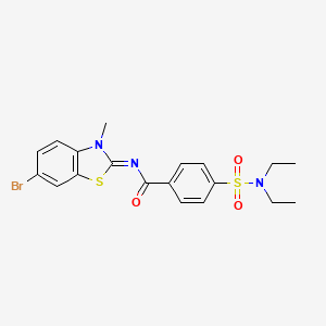 N-(6-bromo-3-methyl-1,3-benzothiazol-2-ylidene)-4-(diethylsulfamoyl)benzamide