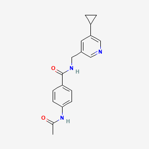 4-acetamido-N-((5-cyclopropylpyridin-3-yl)methyl)benzamide
