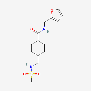 molecular formula C14H22N2O4S B2982762 N-(furan-2-ylmethyl)-4-(methylsulfonamidomethyl)cyclohexanecarboxamide CAS No. 1219845-05-2