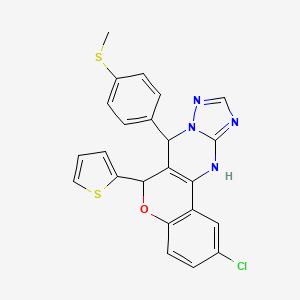 2-chloro-7-(4-(methylthio)phenyl)-6-(thiophen-2-yl)-7,12-dihydro-6H-chromeno[4,3-d][1,2,4]triazolo[1,5-a]pyrimidine