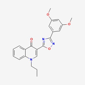 molecular formula C22H21N3O4 B2982786 3-[3-(3,5-dimethoxyphenyl)-1,2,4-oxadiazol-5-yl]-1-propylquinolin-4(1H)-one CAS No. 1207008-49-8