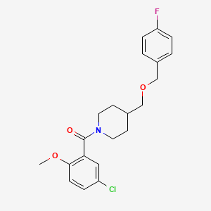 (5-Chloro-2-methoxyphenyl)(4-(((4-fluorobenzyl)oxy)methyl)piperidin-1-yl)methanone