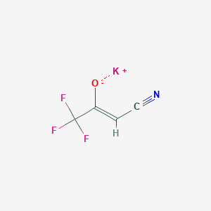 molecular formula C4HF3KNO B2982880 Potassium 1-cyano-3,3,3-trifluoroprop-1-en-2-olate CAS No. 2138823-67-1