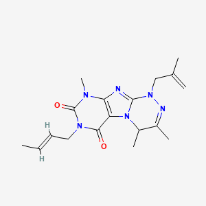 (E)-7-(but-2-en-1-yl)-3,4,9-trimethyl-1-(2-methylallyl)-1,4-dihydro-[1,2,4]triazino[3,4-f]purine-6,8(7H,9H)-dione