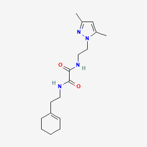 molecular formula C17H26N4O2 B2982904 N1-(2-(cyclohex-1-en-1-yl)ethyl)-N2-(2-(3,5-dimethyl-1H-pyrazol-1-yl)ethyl)oxalamide CAS No. 1209799-39-2