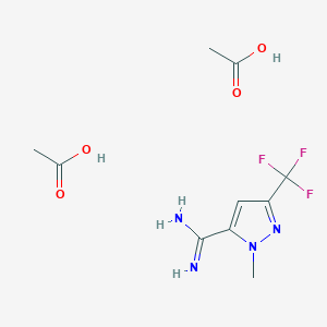 1-Methyl-3-(trifluoromethyl)-1H-pyrazole-5-carboximidamide diacetate