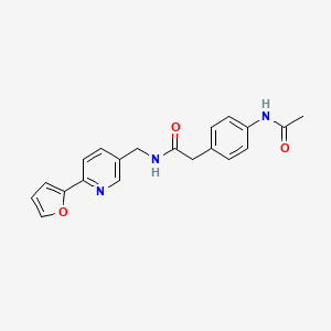2-(4-acetamidophenyl)-N-((6-(furan-2-yl)pyridin-3-yl)methyl)acetamide