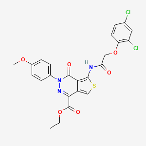molecular formula C24H19Cl2N3O6S B2982952 ethyl 5-[2-(2,4-dichlorophenoxy)acetamido]-3-(4-methoxyphenyl)-4-oxo-3H,4H-thieno[3,4-d]pyridazine-1-carboxylate CAS No. 851952-31-3