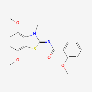 N-(4,7-dimethoxy-3-methyl-1,3-benzothiazol-2-ylidene)-2-methoxybenzamide