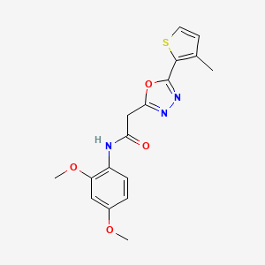 molecular formula C17H17N3O4S B2982975 N-(2,4-dimethoxyphenyl)-2-[5-(3-methylthiophen-2-yl)-1,3,4-oxadiazol-2-yl]acetamide CAS No. 1251695-61-0