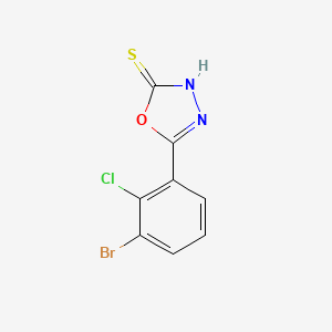 molecular formula C8H4BrClN2OS B2982993 5-(3-Bromo-2-chlorophenyl)-3H-1,3,4-oxadiazole-2-thione CAS No. 1566682-60-7