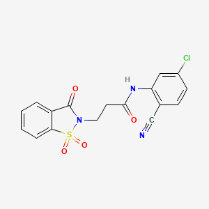 molecular formula C17H12ClN3O4S B2982994 N-(5-chloro-2-cyanophenyl)-3-(1,1,3-trioxo-2,3-dihydro-1lambda6,2-benzothiazol-2-yl)propanamide CAS No. 899757-36-9