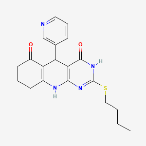2-(butylsulfanyl)-5-(pyridin-3-yl)-5,8,9,10-tetrahydropyrimido[4,5-b]quinoline-4,6(3H,7H)-dione