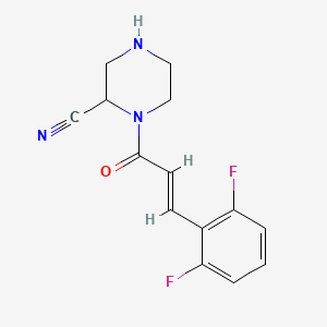 1-[(E)-3-(2,6-Difluorophenyl)prop-2-enoyl]piperazine-2-carbonitrile