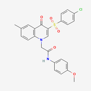 2-[3-(4-chlorophenyl)sulfonyl-6-methyl-4-oxoquinolin-1-yl]-N-(4-methoxyphenyl)acetamide
