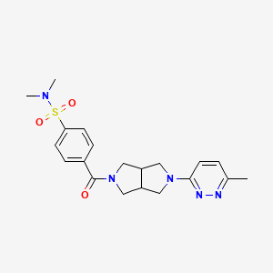 molecular formula C20H25N5O3S B2983033 N,N-dimethyl-4-[5-(6-methylpyridazin-3-yl)-octahydropyrrolo[3,4-c]pyrrole-2-carbonyl]benzene-1-sulfonamide CAS No. 2415563-77-6