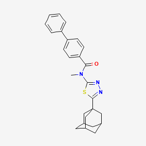 molecular formula C26H27N3OS B2983059 N-[5-(adamantan-1-yl)-1,3,4-thiadiazol-2-yl]-N-methyl-[1,1'-biphenyl]-4-carboxamide CAS No. 392321-33-4