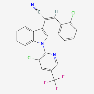 3-(2-chlorophenyl)-2-{1-[3-chloro-5-(trifluoromethyl)-2-pyridinyl]-1H-indol-3-yl}acrylonitrile