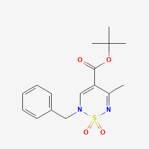 molecular formula C16H20N2O4S B2983094 tert-butyl 2-benzyl-5-methyl-2H-1,2,6-thiadiazine-4-carboxylate 1,1-dioxide CAS No. 1923052-08-7
