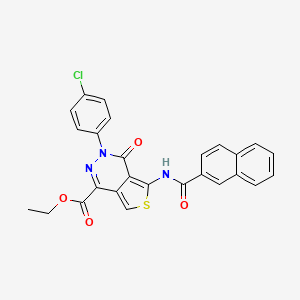 molecular formula C26H18ClN3O4S B2983098 Ethyl 3-(4-chlorophenyl)-5-(naphthalene-2-carbonylamino)-4-oxothieno[3,4-d]pyridazine-1-carboxylate CAS No. 851950-65-7