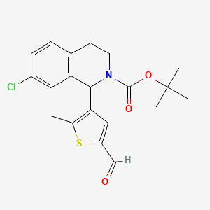 molecular formula C20H22ClNO3S B2983123 tert-Butyl 7-chloro-1-(5-formyl-2-methylthiophen-3-yl)-3,4-dihydroisoquinoline-2(1H)-carboxylate CAS No. 1858275-13-4