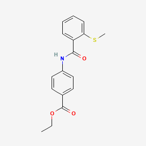 molecular formula C17H17NO3S B2983145 Ethyl 4-(2-(methylthio)benzamido)benzoate CAS No. 713106-86-6