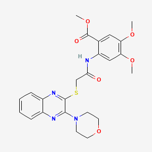 Methyl 4,5-dimethoxy-2-(2-((3-morpholinoquinoxalin-2-yl)thio)acetamido)benzoate
